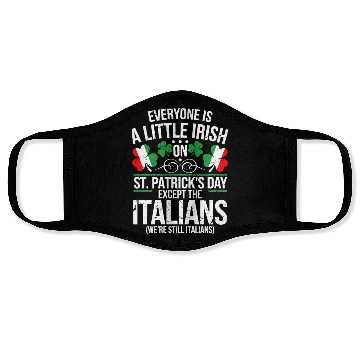 Discover Italian St Patrick Day Funny Irish Shamrock Face Masks