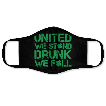 Discover United We Stand Drunk We Fall Green Face Masks