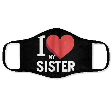 Discover I Love My Sister Family Love Heart Gift Face Masks