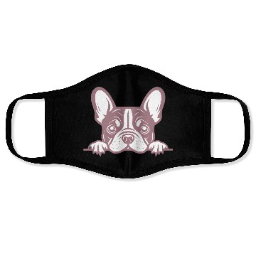 Discover French Bulldog Frenchie Sweet Face Pink Face Masks