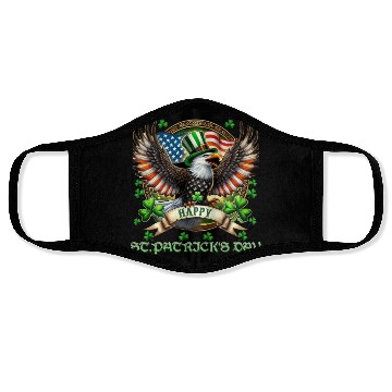Discover Happy St. Patricks Day Eagle With Shamrock And Face Masks
