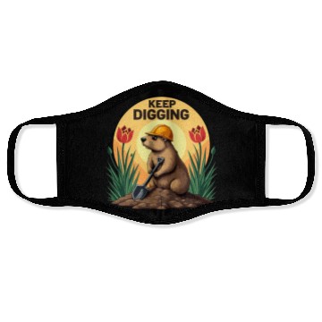 Discover Industrious Groundhog Gardener Face Masks