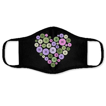 Discover Pastel Pink Green Purple Button Heart Face Masks