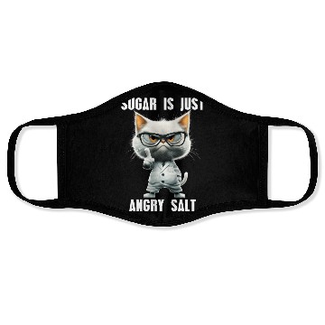 Discover Sugar Is Just Angry Salt Cat Science Meme Face Masks