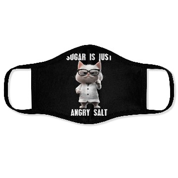 Discover Sugar Is Just Angry Salt Cat Meme Science Face Masks