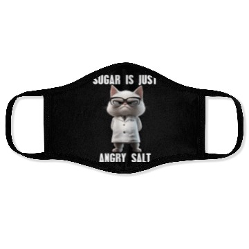 Discover Sugar Is Just Angry Salt Meme Science Cat Face Masks