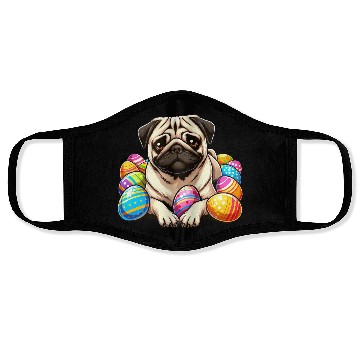 Discover Cute Pug Easter Egg Cartoon Relax Chill Face Masks