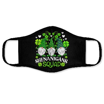 Discover Shenanigans Squad St Patricks Day Gnomes Irish Face Masks
