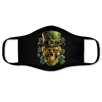 Discover St Patricks Day Sugar Skull Shamrock Irish Mexican Face Masks