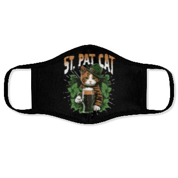Discover Funny St. Patricks Day Drinking Cat Face Masks