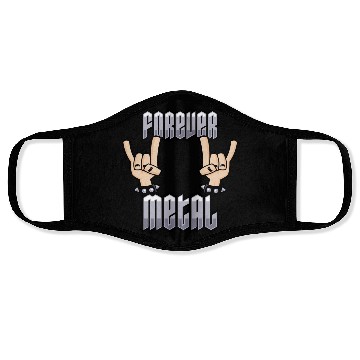 Discover Forever Metal Heavy Metal Devil Horns Hand Gesture Face Masks