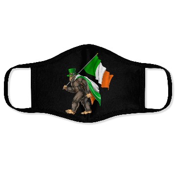 Discover St. Patrick's Day Bigfoot Ireland Flag Face Masks