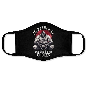 Discover I'd Rather Be Working On My Chokes BJJ Jiu Jitsu Face Masks