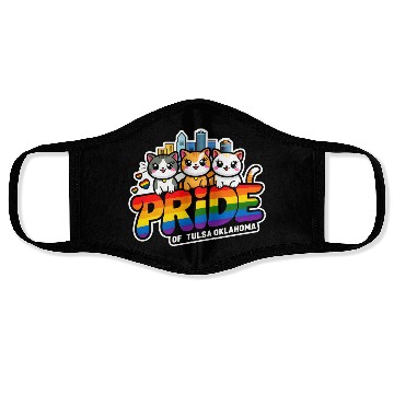 Discover Pride of Tulsa City Oklahoma USA Rainbow Flag Face Masks