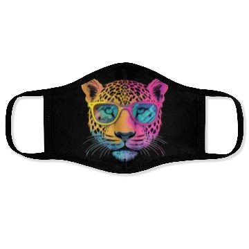 Discover Cheetah Wearing Sunglasses Hipster Style Face Masks