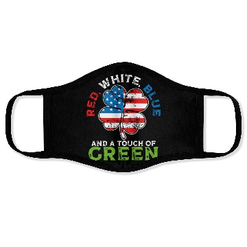Discover Red White Blue and a Touch of Green Irish USA Face Masks