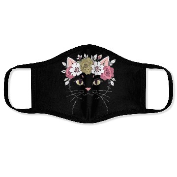 Discover Royal Cat with a Rose Crown Face Masks