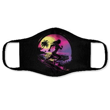 Discover Female Runner Synthwave Face Masks