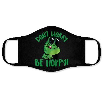 Discover Don't Worry Be Hoppy Smiling Cartoon Frog Face Masks