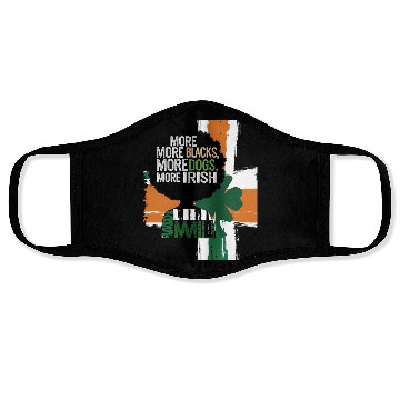 Discover More Blacks More Irish Ireland Flag Anti Racism Face Masks