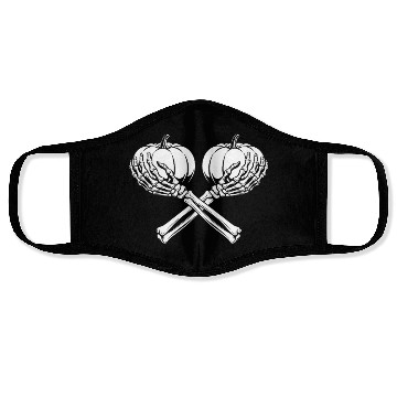 Discover Pumpkin Skeleton Hands Halloween Vibes Face Masks