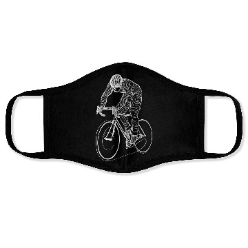Discover Cycling Guy Line Art Face Masks