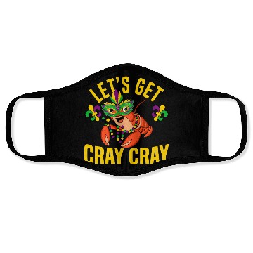 Discover Let's Get Cray Mardi Gras Funny Crawfish Boil Face Masks