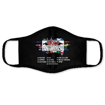 Discover Golf Around The World Golfing Lover Travel Golfer Face Masks