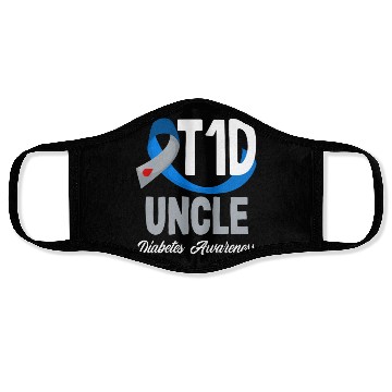 Discover T1D Uncle Diabetes Type 1 Awareness Face Masks