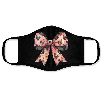Discover Coquette Bow Chicken Pattern Farm Farmer Face Masks