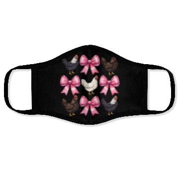 Discover Coquette Bow Chicken Farm Farmer Pink Mothers Day Face Masks