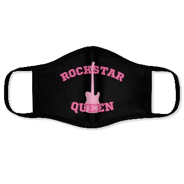 Discover Rockstar Queen Pink Guitar Design Face Masks