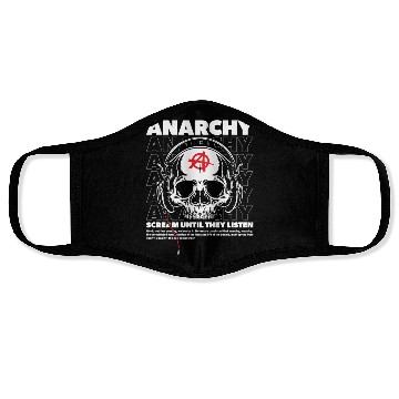 Discover Anarchy Scream Until They Listen Punk Face Masks