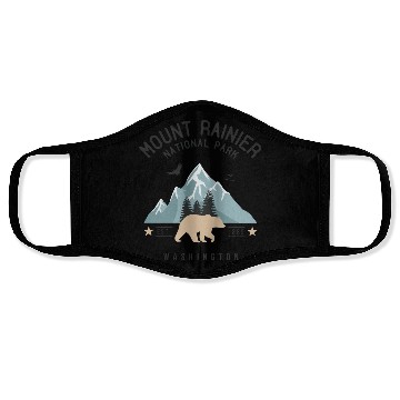 Discover Mount Rainier National Park Est. 1889 Washington Face Masks