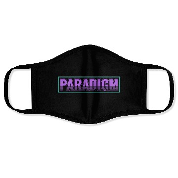 Discover Neon Retro Paradigm Text Design Face Masks