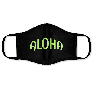 Discover Neon Green ALOHA Graphics Face Masks
