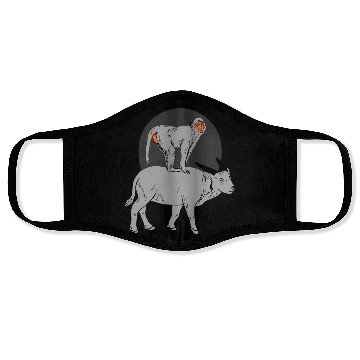 Discover Monkey On the Cow Face Masks