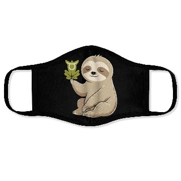 Discover Taurus Zodiac Sloth with Leaf Symbol Serenity Face Masks