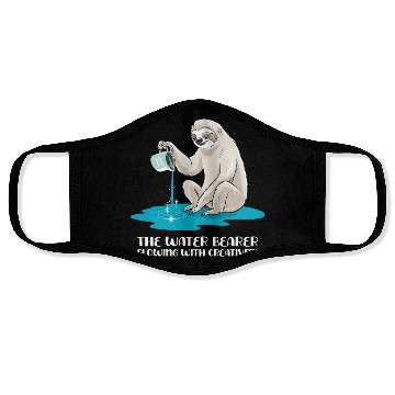 Discover Aquarius Zodiac Sloth: The Water Bearer Flowing Face Masks