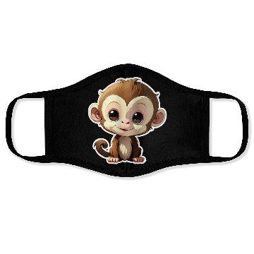 Discover Monkey Chibi-Style Sticker Face Masks