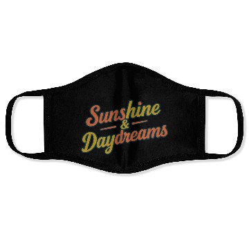 Discover Sunshine & Daydreams Retro Typography Design Face Masks
