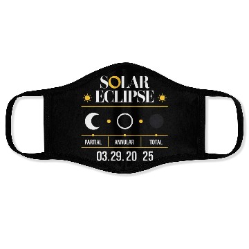 Discover Partial Solar Eclipse 03 29 2025 - Solar Eclipse Face Masks