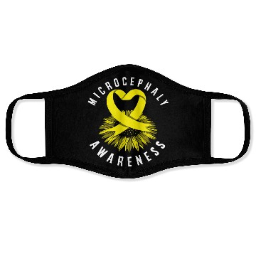 Discover Microcephaly Awareness Yellow Ribbon Face Masks