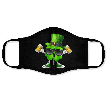 Discover Drinking Beer Shamrock Irish Patricks Day Face Masks