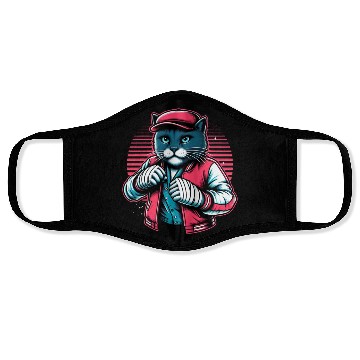 Discover Vintage Street Fighter Cat #Vintage #Streetwear Face Masks
