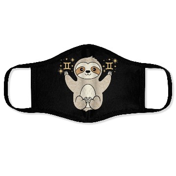 Discover Gemini Zodiac Sloth Embracing Duality Magic Face Masks
