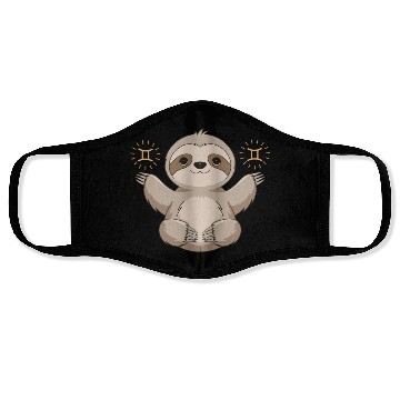 Discover Adorable Gemini Zodiac Sloth Embraces Gemini Charm Face Masks
