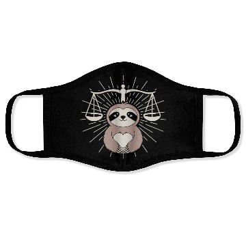 Discover Charming Libra Zodiac Sloth Embrace Face Masks