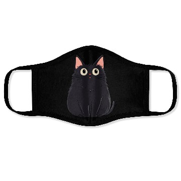 Discover Startled black cat Face Masks