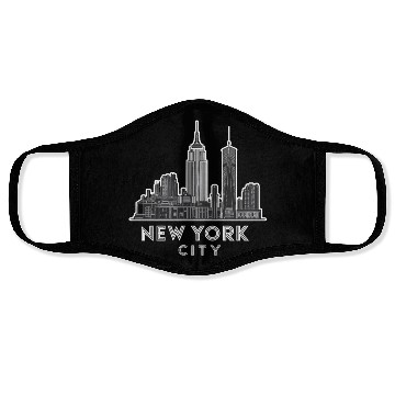 Discover New York City Skyline Art Deco Style Iconic Face Masks